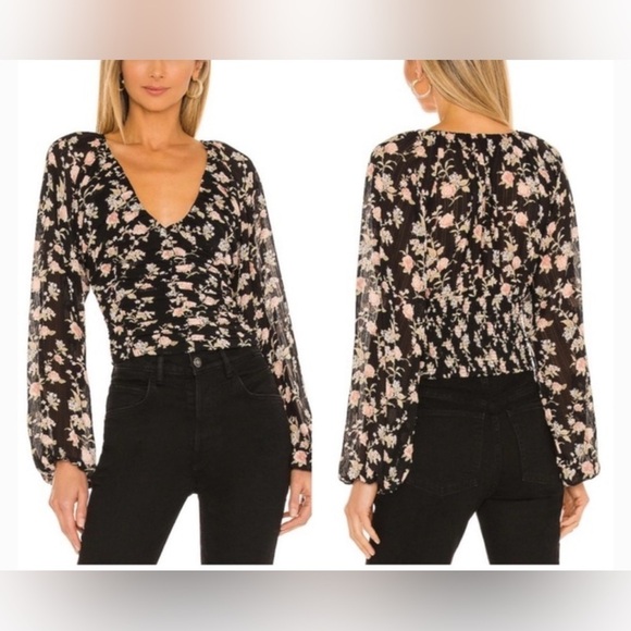 Free People Women’s Final Rose Boho Floral Long Sleeve Blouse - Picture 1 of 16